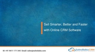 Sell Smarter, Better and Faster with Online CRM Software