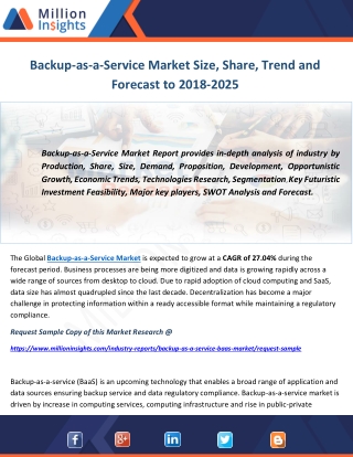 Backup-as-a-Service Market Size, Share, Trend and Forecast to 2018-2025