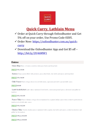 15% Off - Quick Curry-Lathlain - Order Food Online