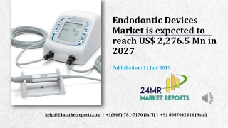 Endodontic Devices Market is expected to reach US$ 2,276.5 Mn in 2027