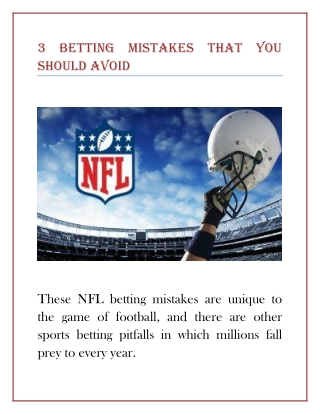 3 Betting Mistakes That You Should Avoid