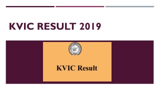 KVIC Result 2019: Download KVIC 119 Group B & C Result & Cut Off