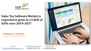 Sales Tax Software Market is expected to grow at a CAGR of 8.8% over 2019-2027