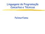Linguagens de Programa o Conceitos e T cnicas