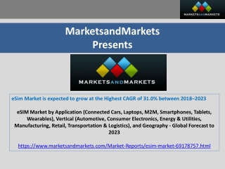 eSim Market is expected to grow at the Highest CAGR of 31.0% between 2018–2023