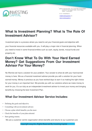 Best Investment Advisors In Nashik | Independent Investment Advisor Near Me