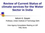 Review of Current Status of climate services for the Water Sector in India