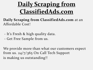 Daily Scraping from ClassifiedAds.com