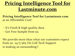 Pricing Intelligence Tool for Lastminute.com