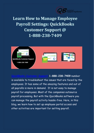 QuickBooks Customer Support 1-888-238-7409