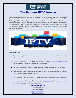 The Famous IPTV Service