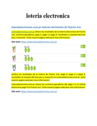 loteriaelectronica.com.pr-loteria electronica de Puerto rico