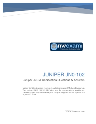 JUNIPER JN0-102 Juniper JNCIA Certification Questions & Answers