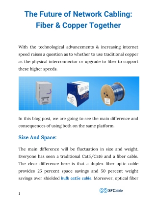 The Future of Network Cabling: Fiber & Copper Together