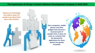 The Importance of Hiring a Custom Software Development Company in Delhi NCR