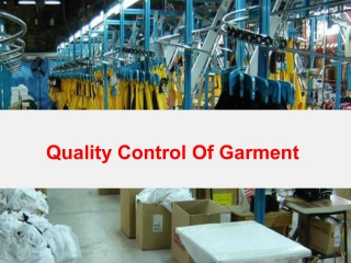 Quality Control Of Garment