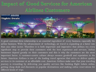 Impact of Good Services for American Airlines Customers