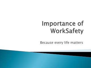 Importance of work safety
