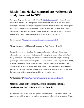 Biosimilars Market comprehensive Research Study Forecast to 2030