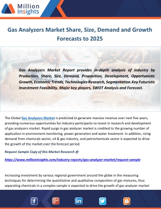 Gas Analyzers Market Share, Size, Demand and Growth Forecasts to 2025