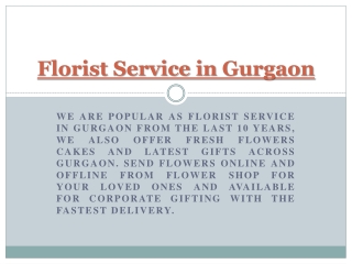 Florist Service in Gurgaon