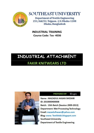 Industrial attachment of fakir knitwears ltd