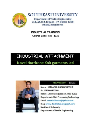 Industrial attachment of novel hurricane knit garments ltd