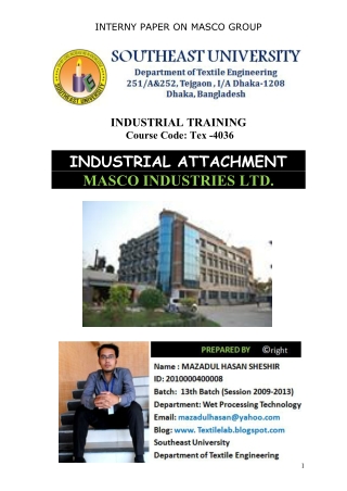 Industrial attacthment of masco industries ltd.