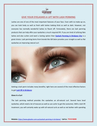 Lash Lifting and Eyelash Perming in Brisbane City