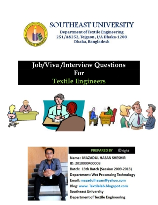 Job , viva , interview questions for textile engineers