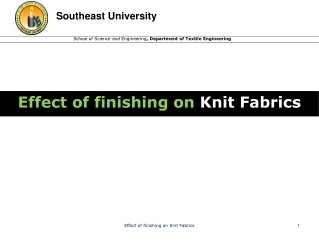 Effect of finishing on Knit Fabrics