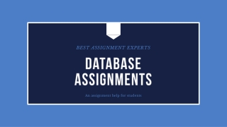Database Management System Assignment Help| DBMS Assignment Help