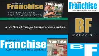 All you Need to Know before Buying a Franchise in Australia