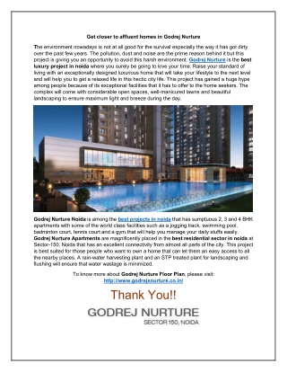 Live an ecstatic life in Godrej Nurture Noida