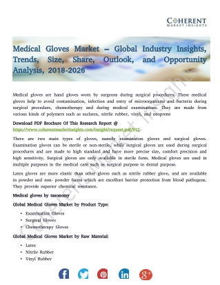 Medical Gloves Market – Industry Insights, Trends, Size, Share, Outlook, and Opportunity Analysis, 2018-2026