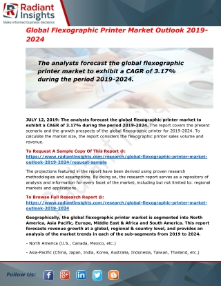 Flexographic Printer Market Trends, Share, Size, Growth Until the End of 2024