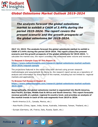 Osteotome Market Share and Forecast From 2019-2024