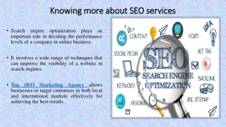 Knowing more about SEO services