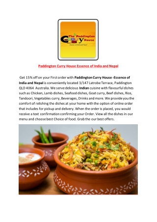 Paddington Curry House - Order Indian Food Online