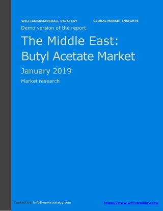WMStrategy Demo Middle East Butyl Acetate Market January 2019
