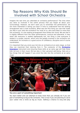 Top Reasons Why Kids Should Be Involved with School Orchestra