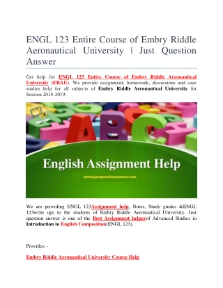 ENGL 123 Entire Course of Embry Riddle Aeronautical University