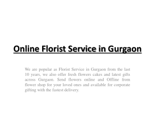 Online Florist Services in Gurgaon