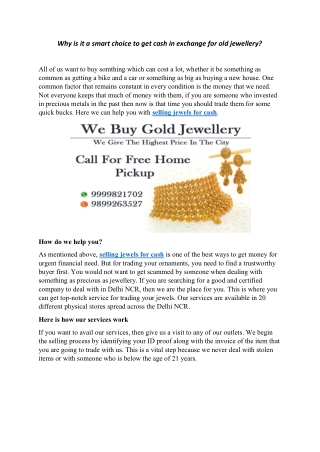 Jewellery Shops That Buy Gold