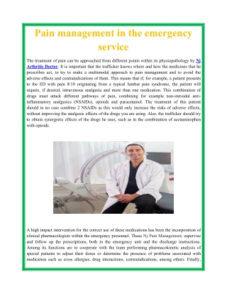 Pain management in the emergency service