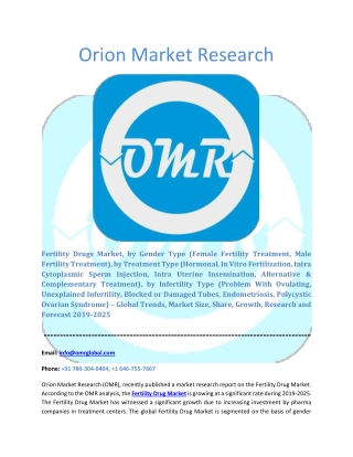 Fertility Drug Market Industry Size, Global Trends, Growth, Opportunities, Market Share and Market Forecast 2019 to 2025
