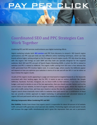 Coordinated SEO and PPC Strategies Can Work Together