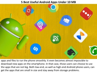 5 Best Useful Android Apps Under 10 MB