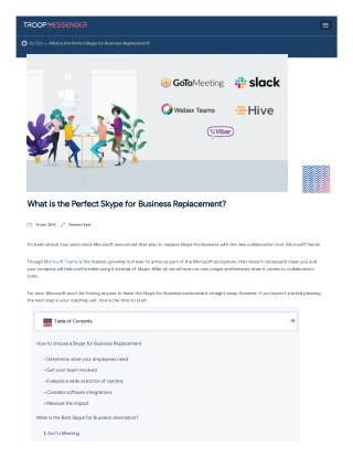 What Is The Perfect Skype for Business Replacement?