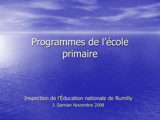 Programmes de l’école primaire